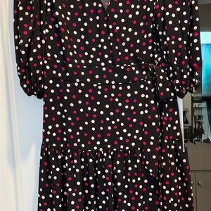 Kate Spade Black Dress with Pink and White Dots